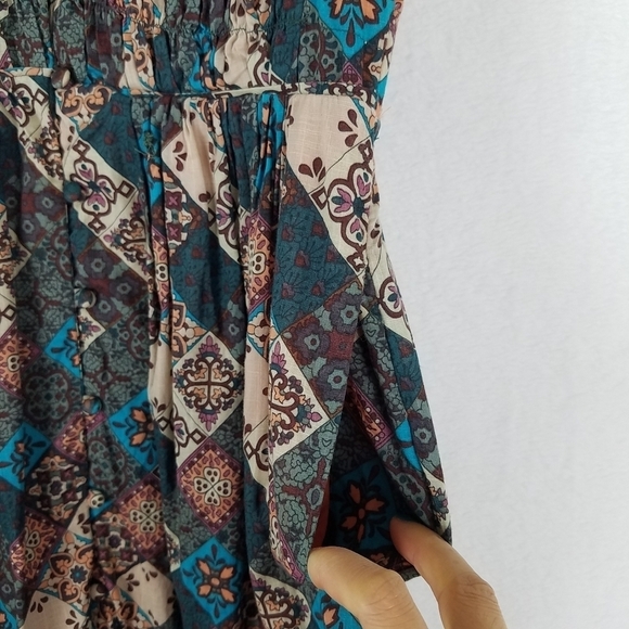 Anthropologie Ruffle Smocked Teired Button Front Cotton Midi Dress XS - Picture 10 of 15